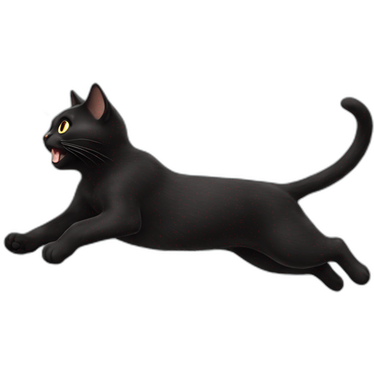 black Cat jumping emoji