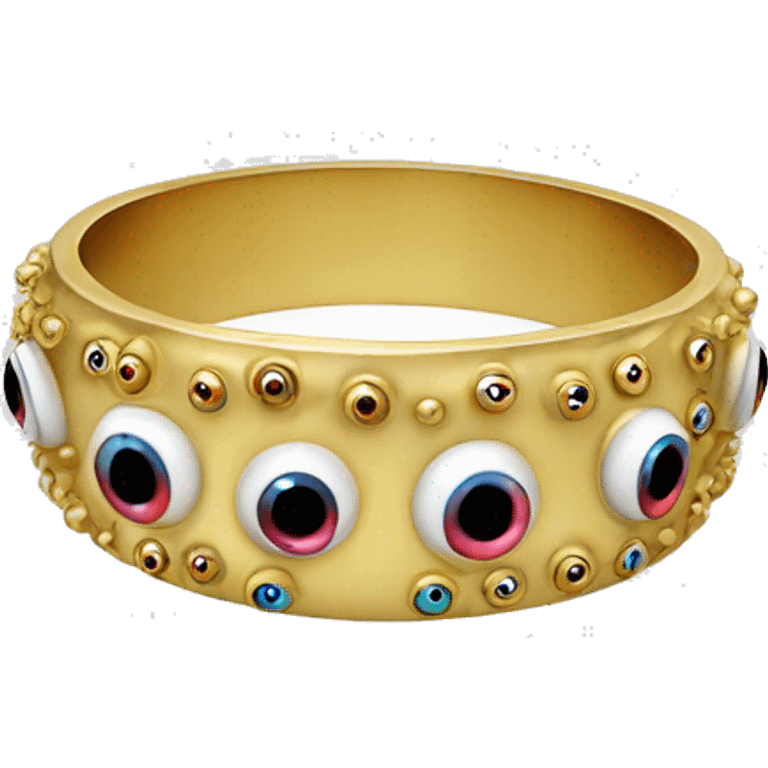 very thin gold bangle ring studded with eyeballs emoji