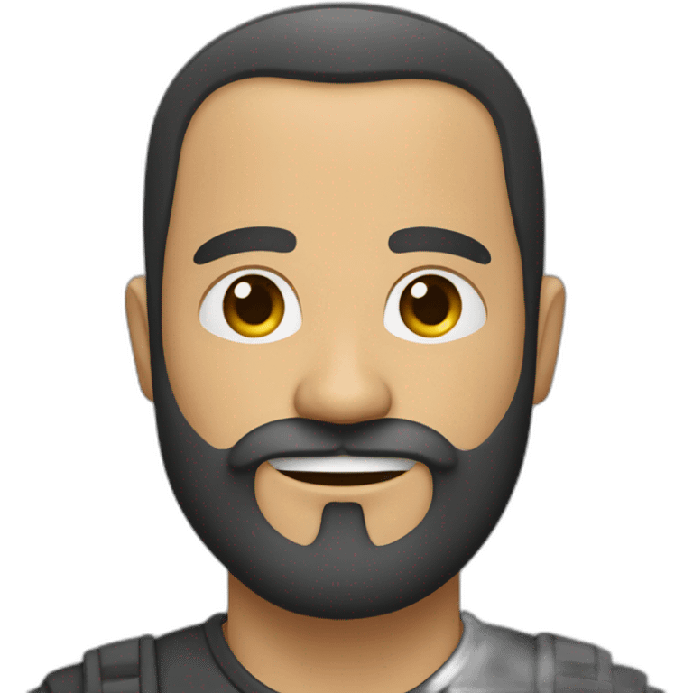 Hombre calvo con barba de candado emoji