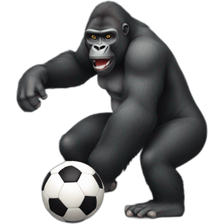 A gorilla playing soccer emoji