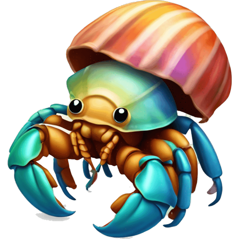 Hermit crab with a colorful shell emoji