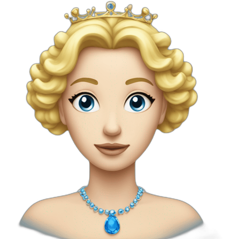 Une reine avec une couronne blonde au yeux bleu cheveux long emoji