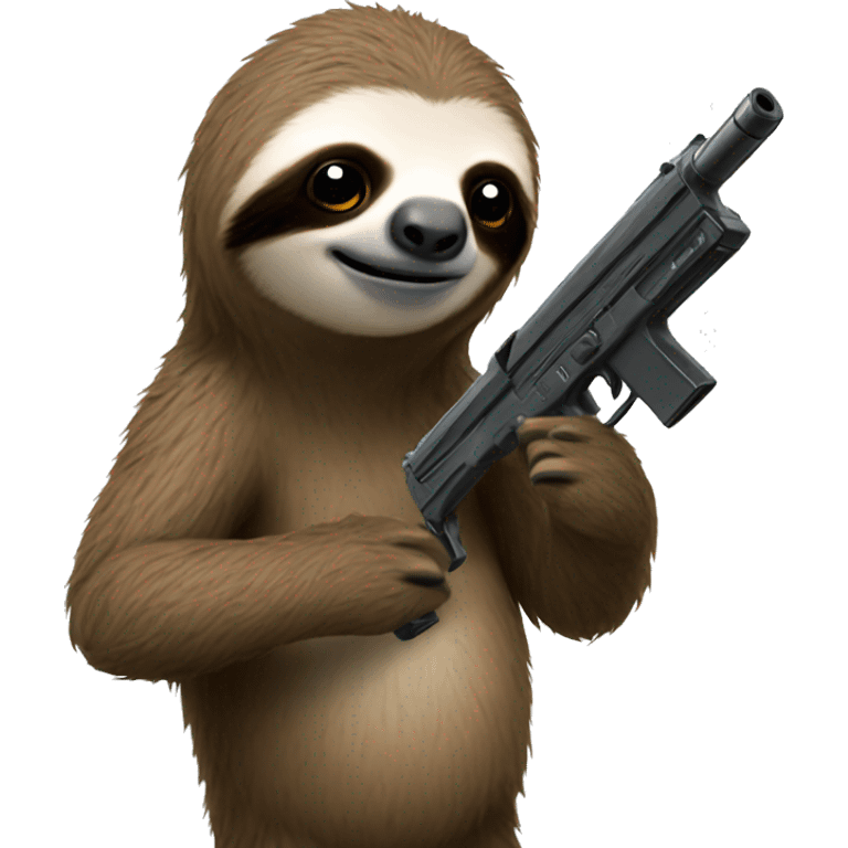 Sloth with gun emoji