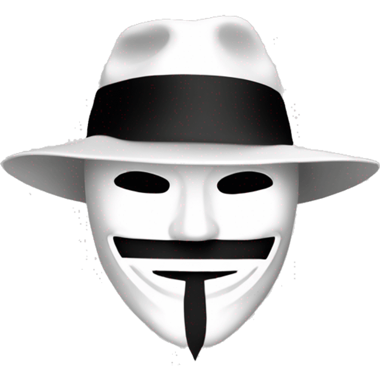 white hat hacker emoji with anonymous mask emoji