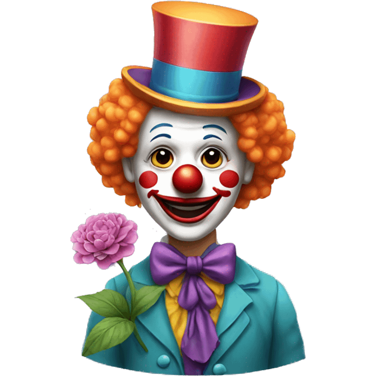 clown with flower emoji