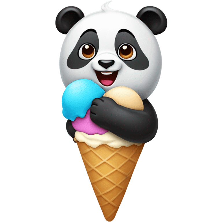 Panda eating ice cream emoji