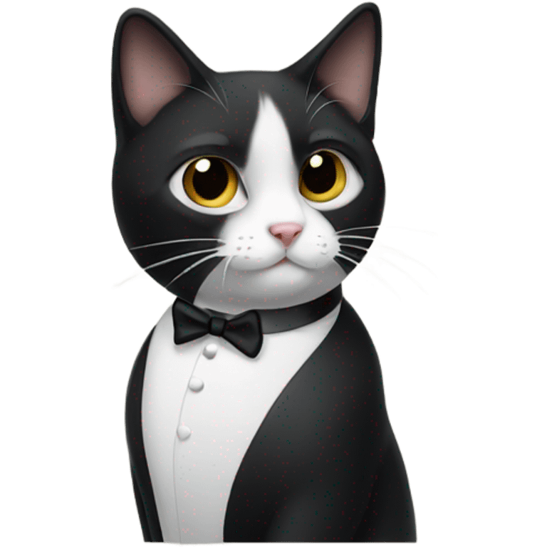 Tuxedo cat with black face emoji