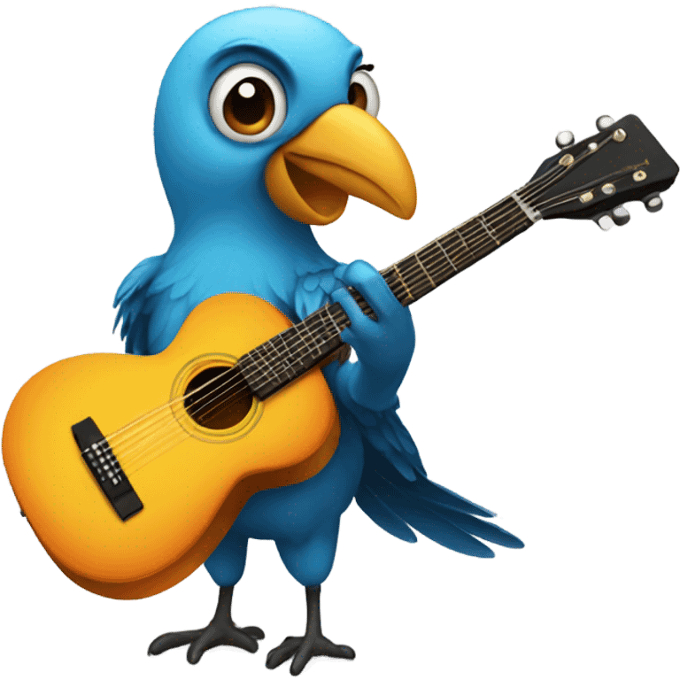 bird playing the guitar emoji