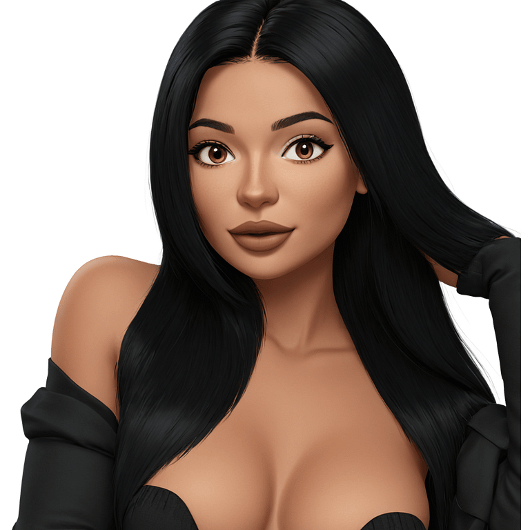 realistic girl with black hair emoji