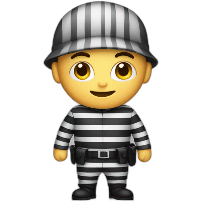 burglar wearing a striped uniform emoji