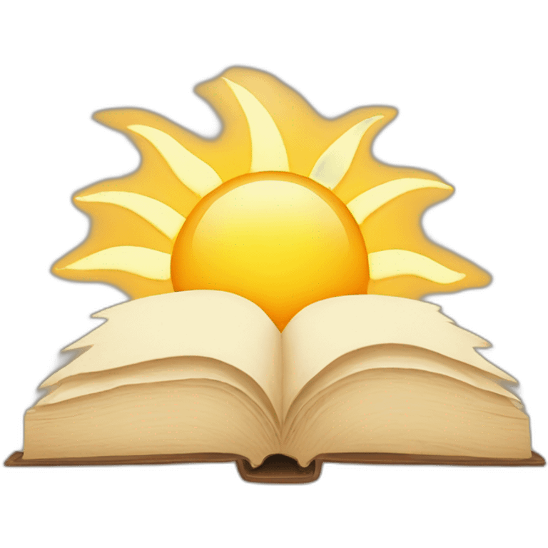 Sun that reads a book emoji emoji