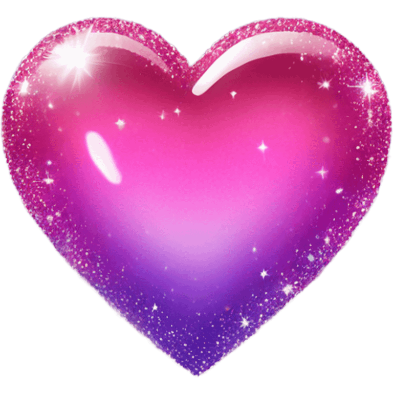 Glossy ombré  heart with sparkles emoji