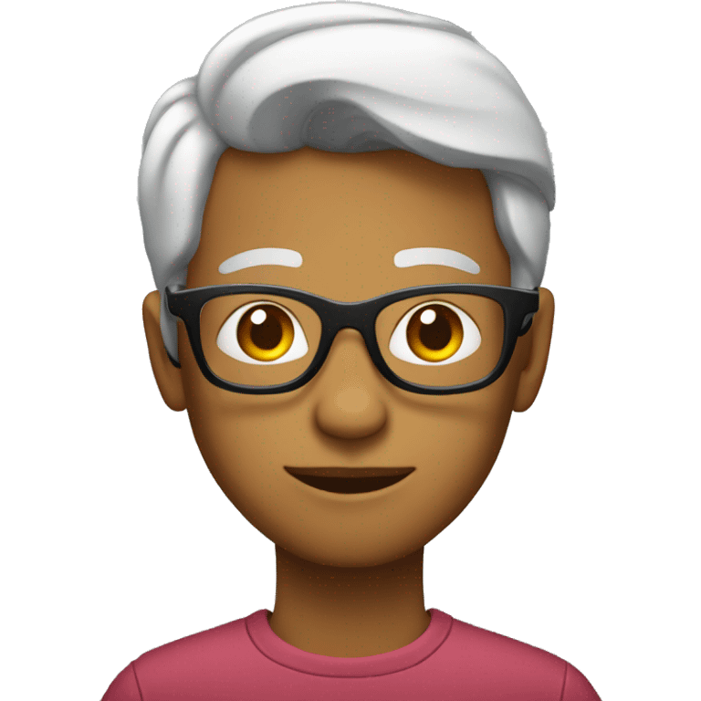 A moman wearing glass emoji