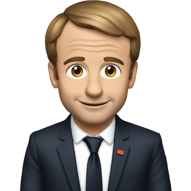 Emmanuel Macron qui promène son chien emoji