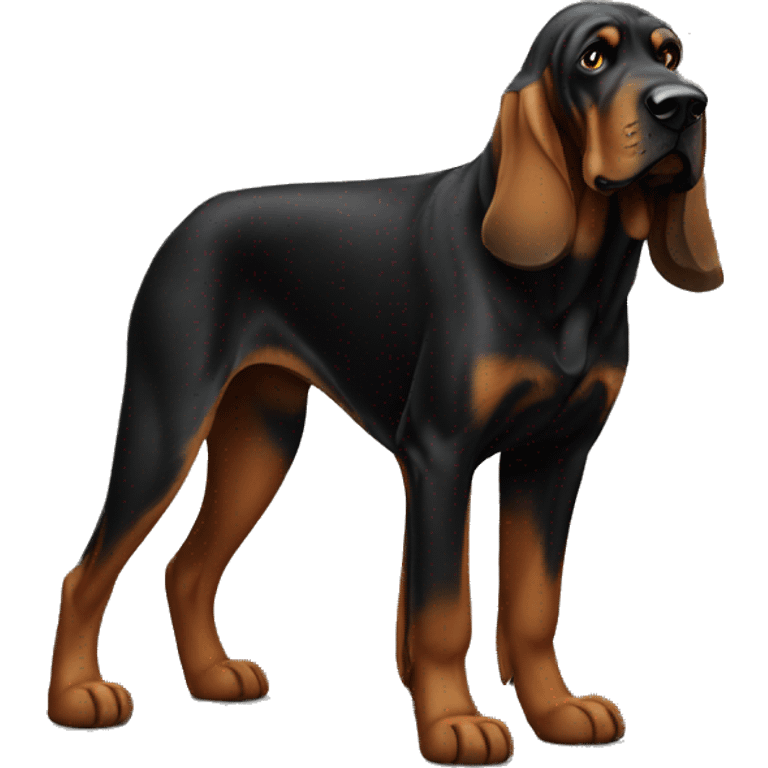 Black bloodhound standing  emoji