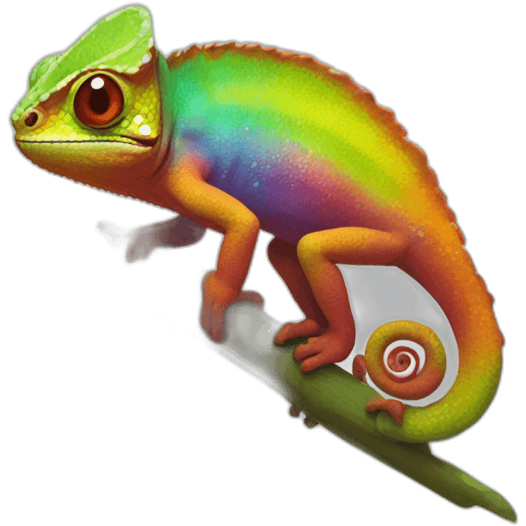 raidbow chameleon with paint emoji