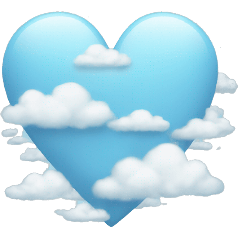 Light blue heart with clouds emoji