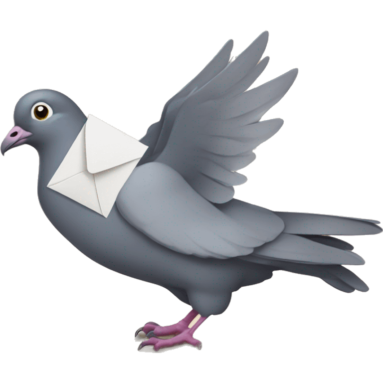 Pigeon carrying a letter emoji