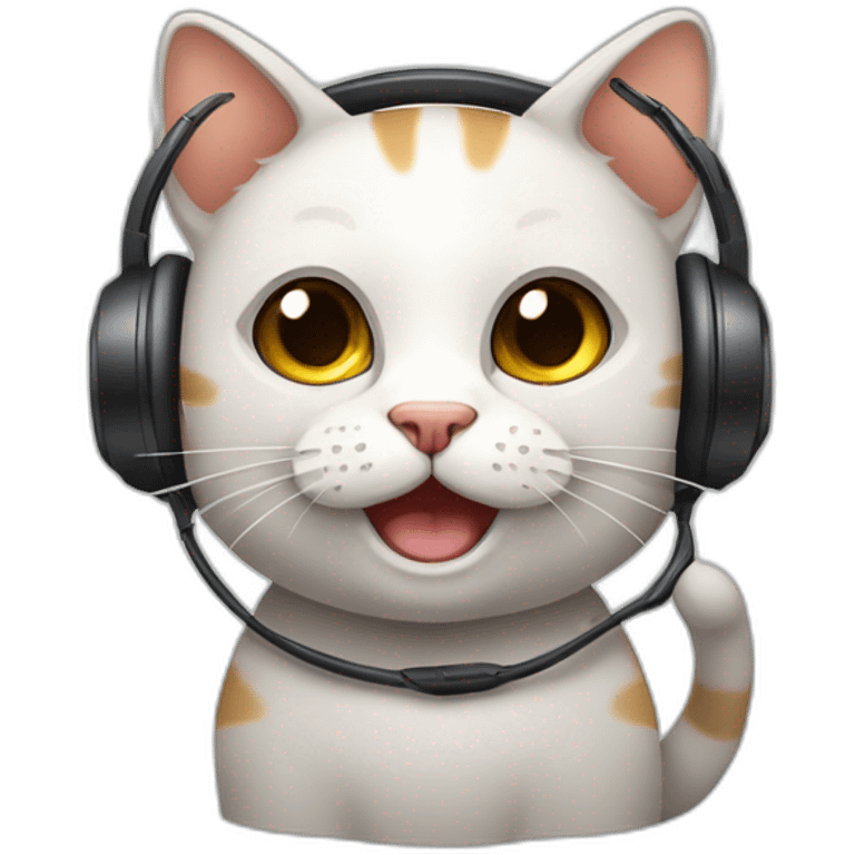 gato com fone de ouvido emoji