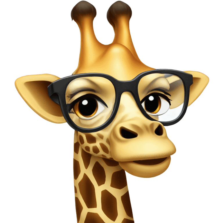 Giraffe with glasses emoji