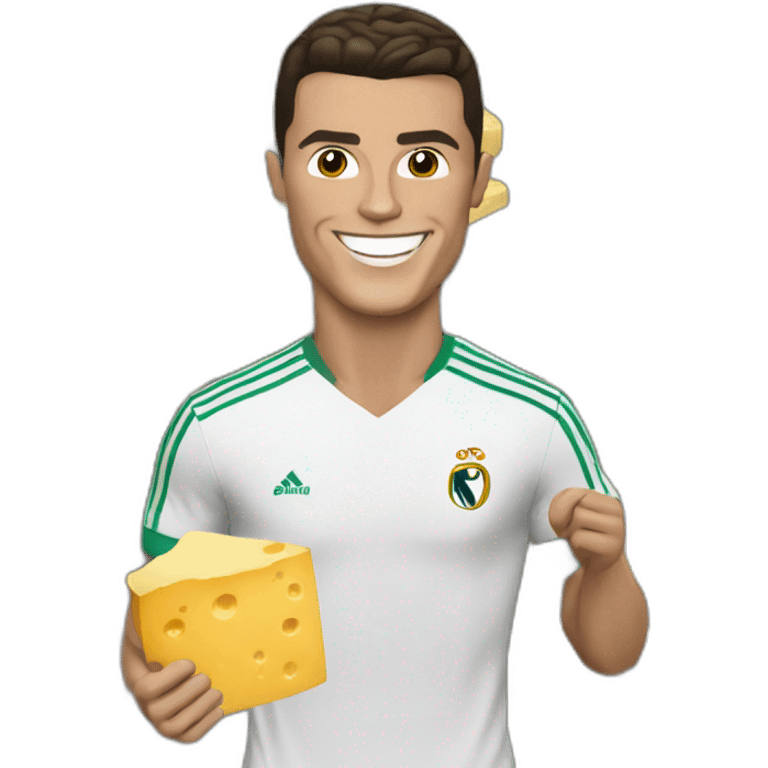 Cristiano Ronaldo with cheese emoji