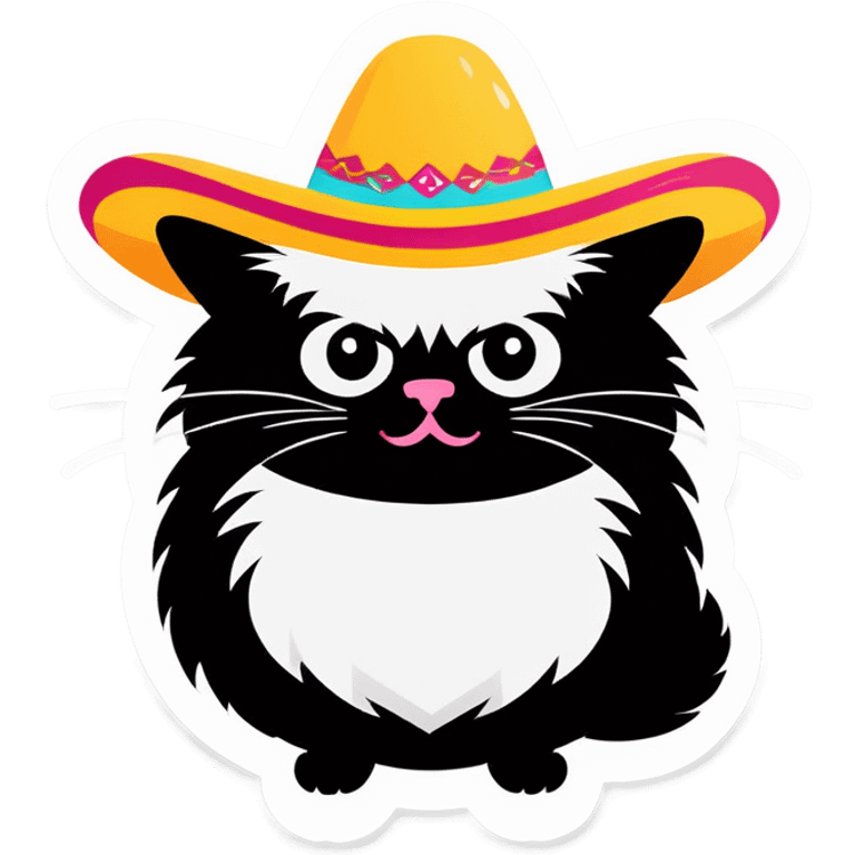 Gato gordo blanco usando un sombrero tejano  emoji