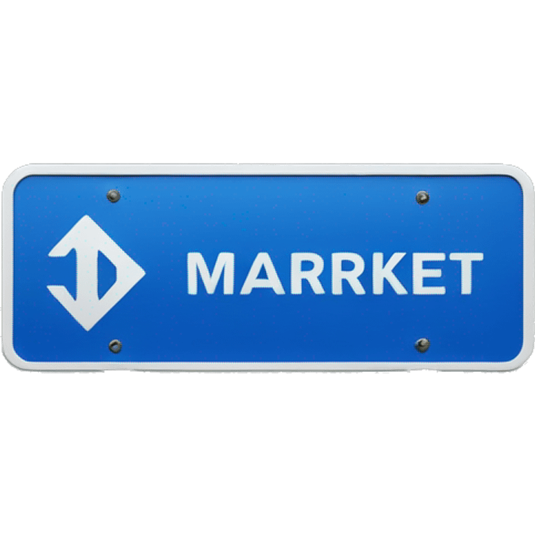 Street sign that says market in blue emoji