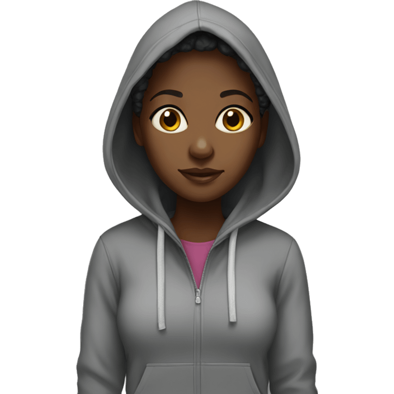 A black girl in a hoodie  emoji