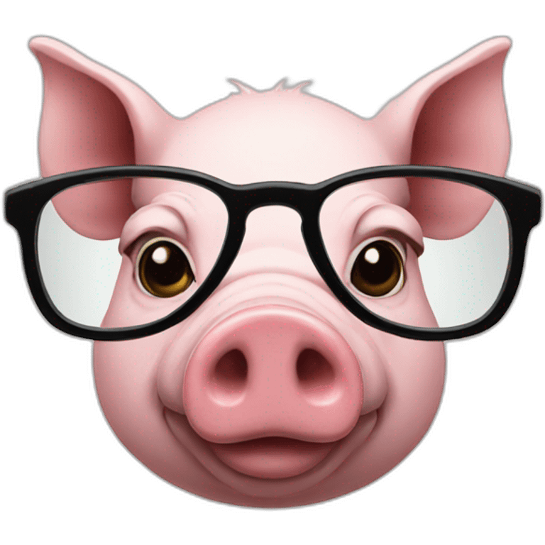 Pig with glasses emoji