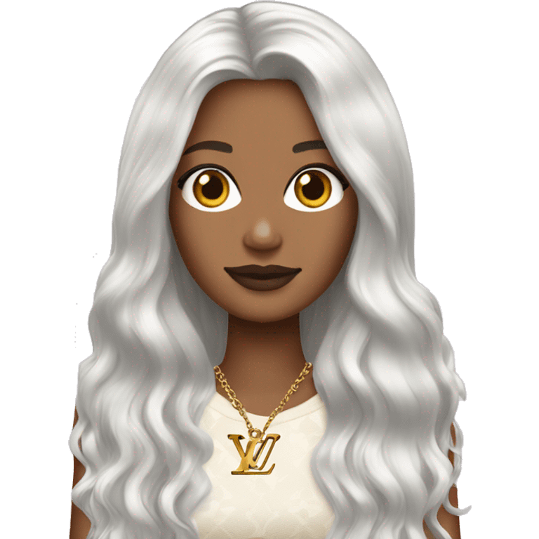 Louis Vuitton white long hair brunette tall emoji