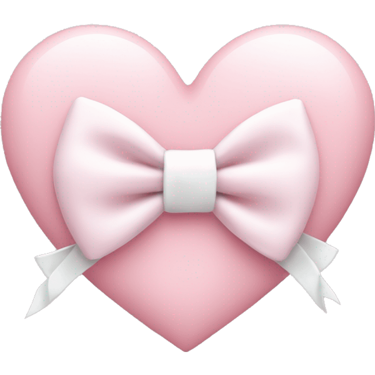 Pastel pink heart with white bow emoji