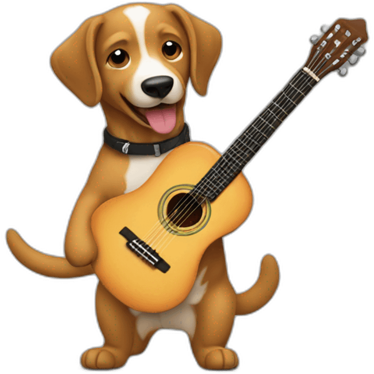 Perro tocando guitarra emoji