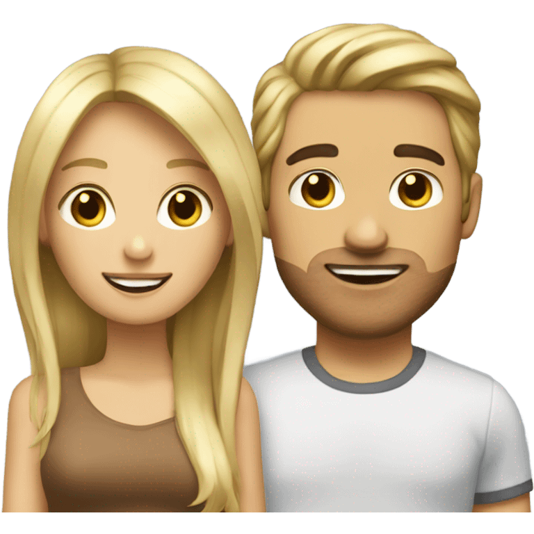  a blonde hair woman and brunette hair guy couple emoji