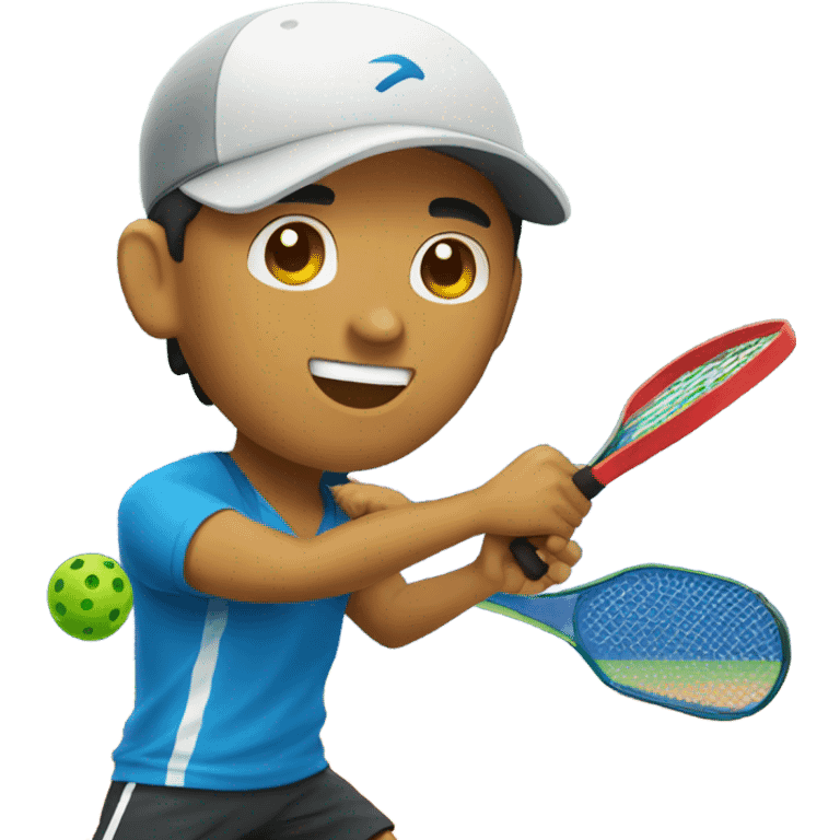 Handsome Filipino playing pickleball emoji