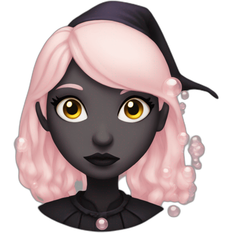 Bubble goth witch emoji