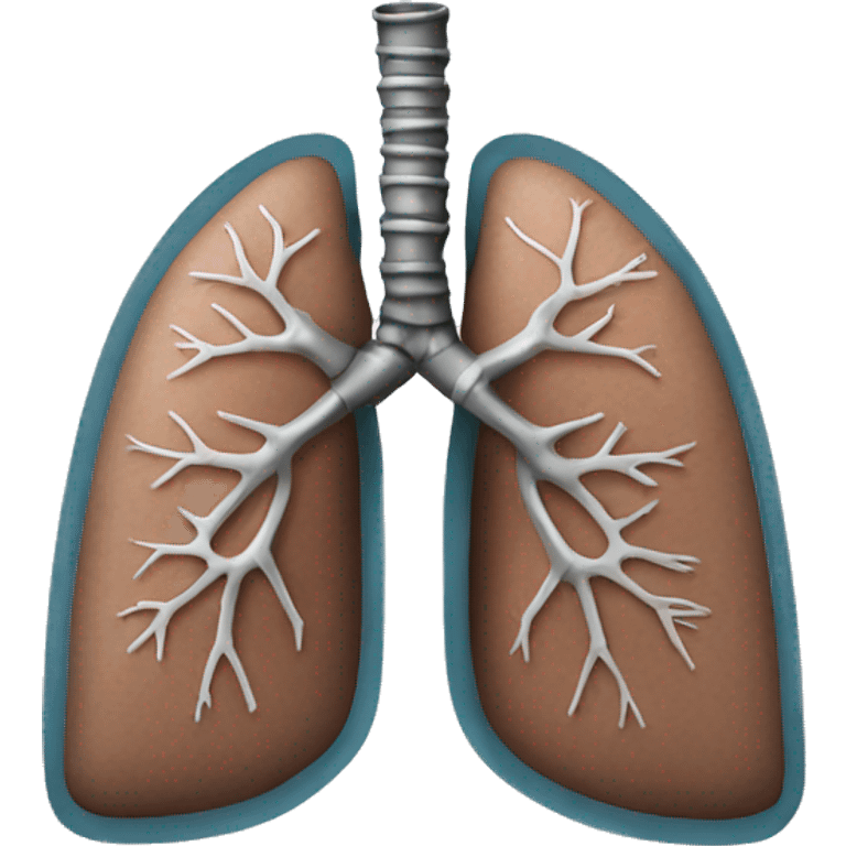 Lungs with right lung reinforced using metal emoji