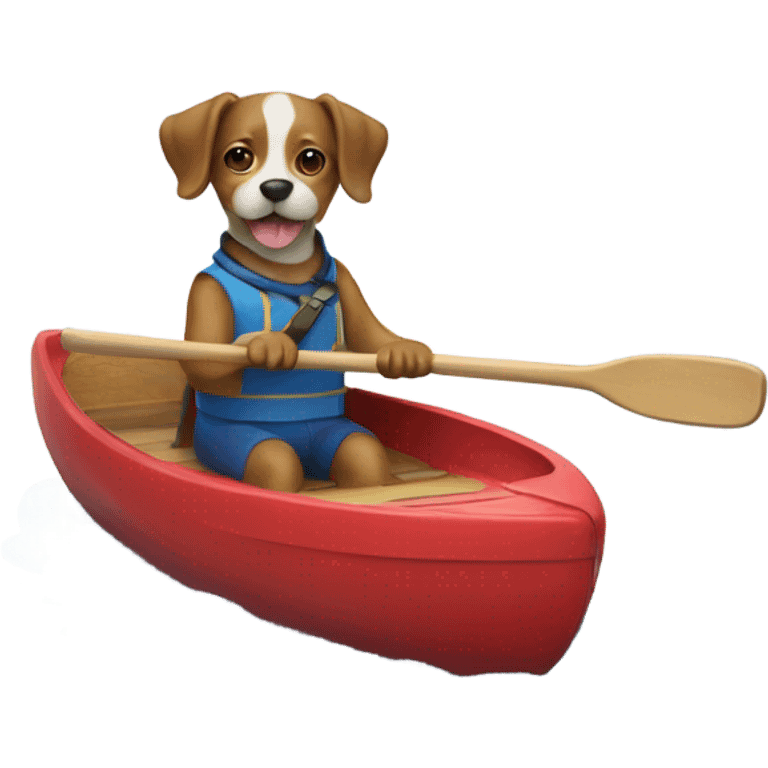 Dog on a paddle boat emoji