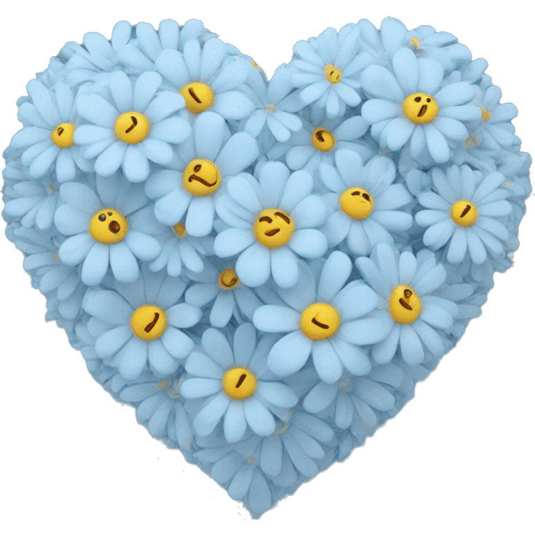 Flower heart pastel blue emoji