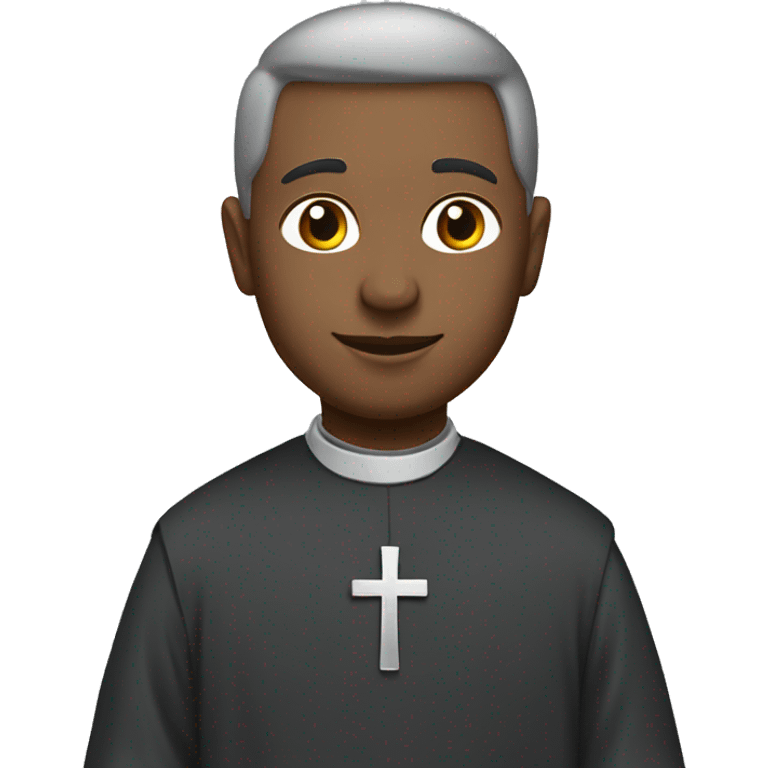 Priest with gray dress with crosses emoji