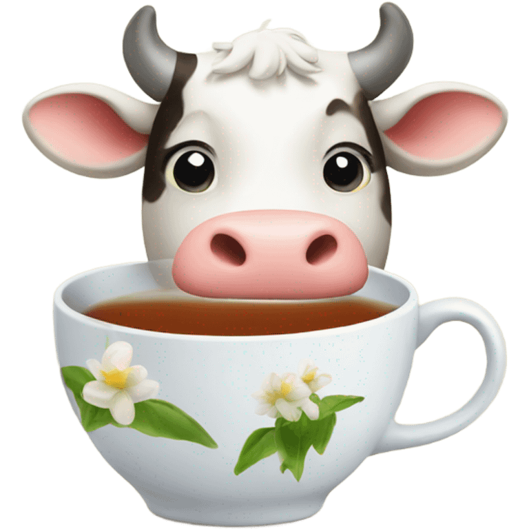 Tea with cow emoji