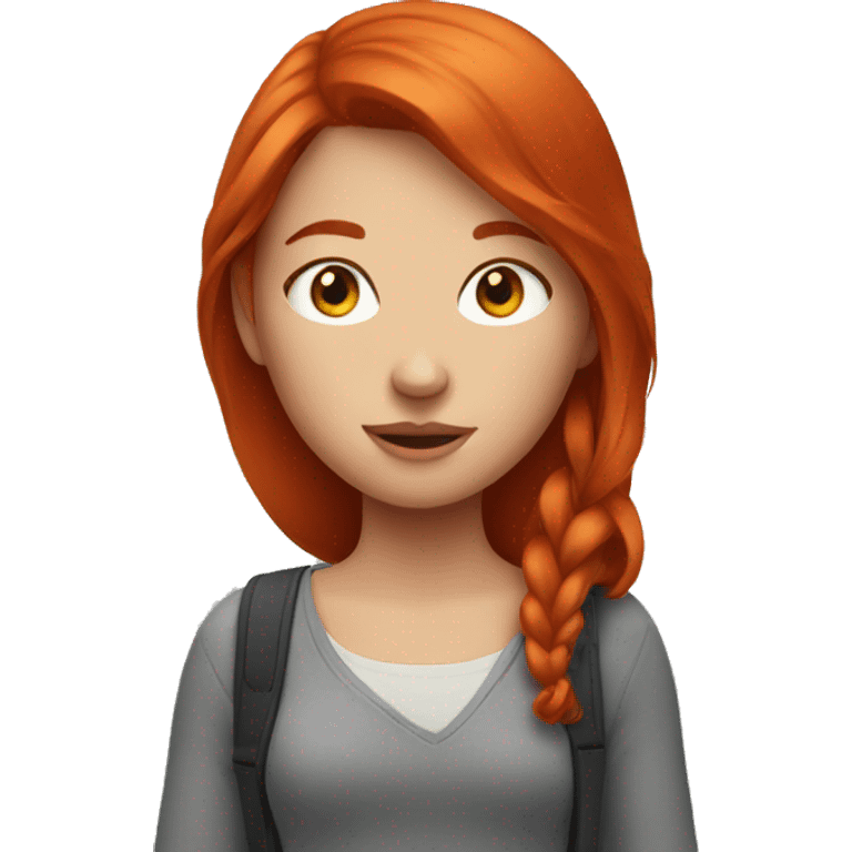 Red head girl with iPhone  emoji