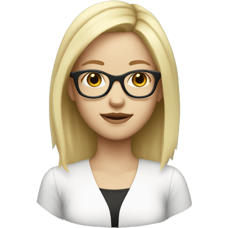 girl with glasses blonde hair and white skin emoji