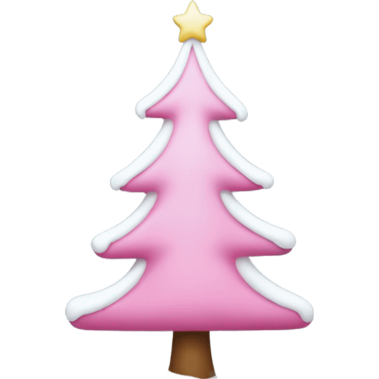 Pink Christmas tree with some white snow emoji