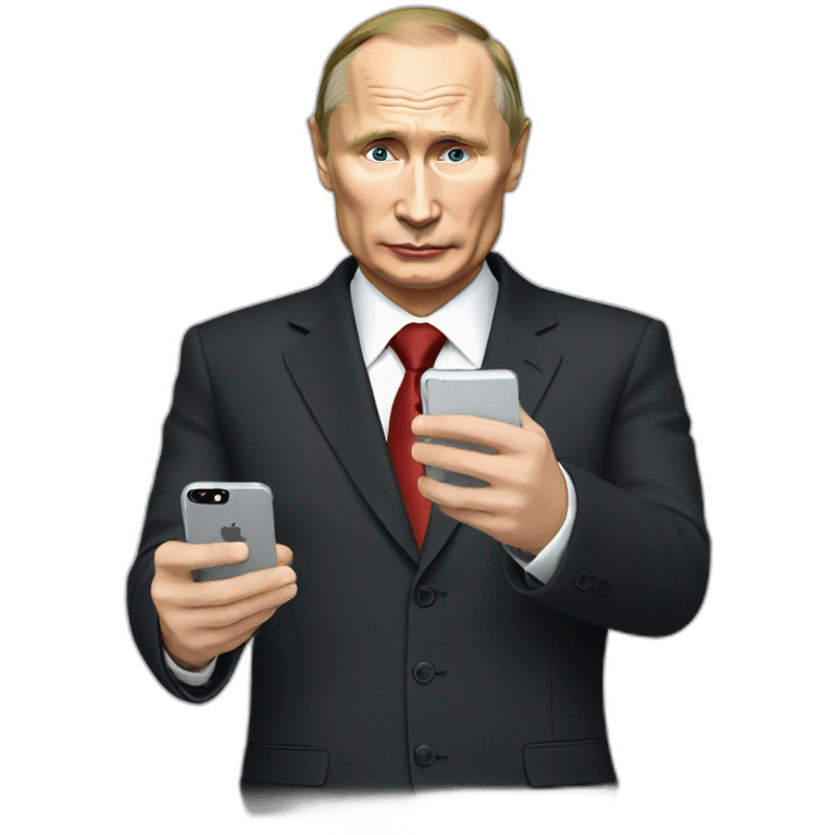 Putin with iphone emoji