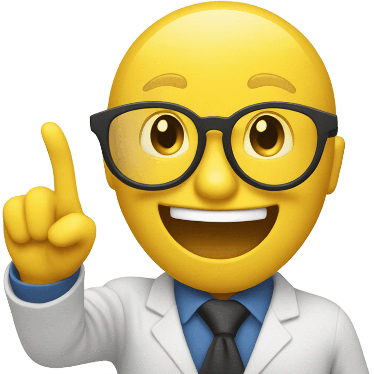 yellow emoji with glasses pointing to a chart  emoji