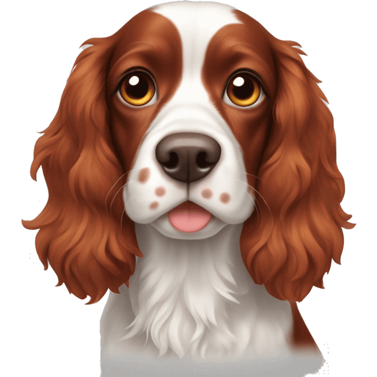 Red and white French spaniel  emoji