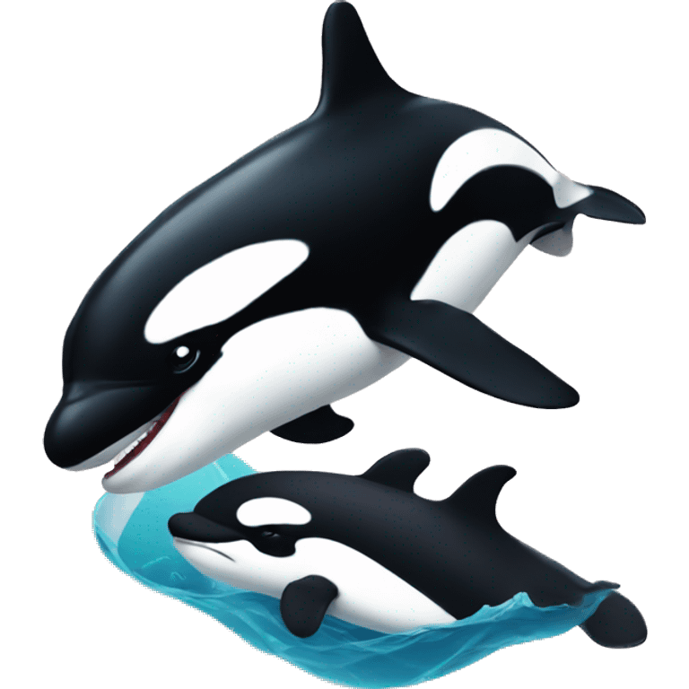 Orca with a baby  emoji