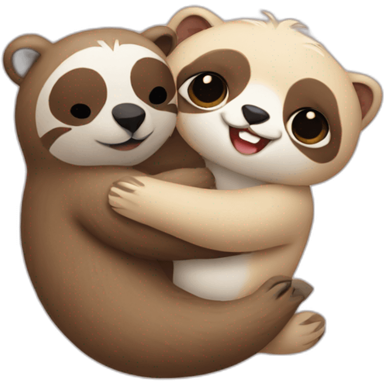 sloth hug cat emoji