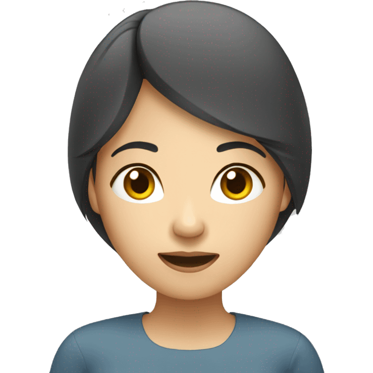 asian woman using computer emoji