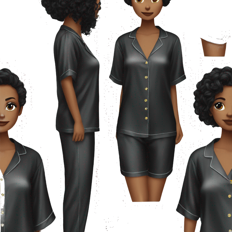 Black silk pyjama set emoji